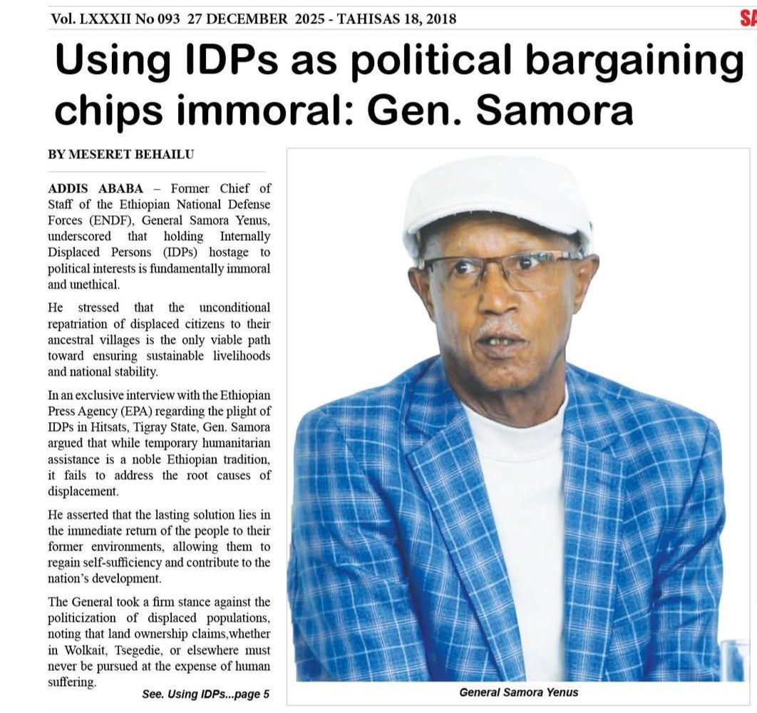 Using IDPs as Political Bargaining Chips Is Immoral, Says Gen. Samora