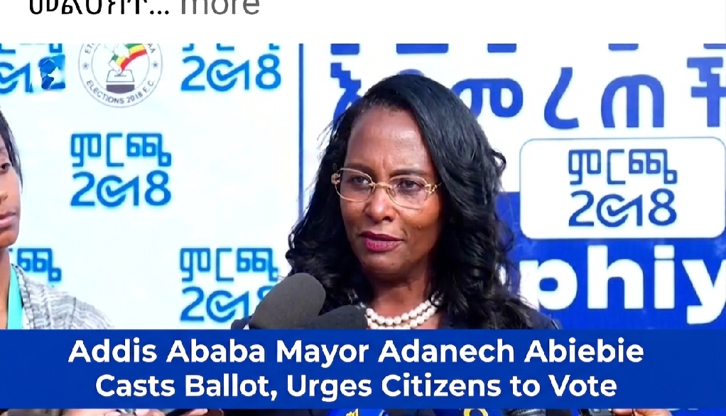 Addis Ababa Mayor Adanech Abiebie Casts Ballot, Urges Citizens to Vote